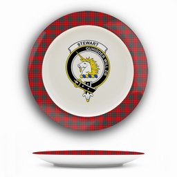 ScotsTee Shop Scottish Stewart of Appin Modern Clan Crest Tartan Ceramic Plate