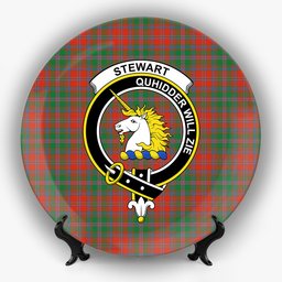 ScotsTee Shop Scottish Stewart of Appin Ancient Clan Crest Tartan Ceramic Plate