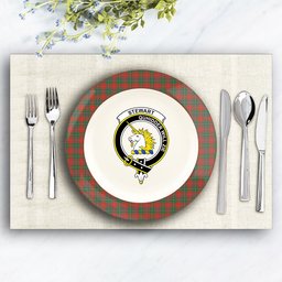 ScotsTee Shop Scottish Stewart of Appin Ancient Clan Crest Tartan Ceramic Plate