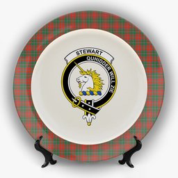 ScotsTee Shop Scottish Stewart of Appin Ancient Clan Crest Tartan Ceramic Plate