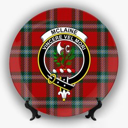 ScotsTee Shop Scottish McLaine of Loch Buie Crest Tartan Ceramic Plate