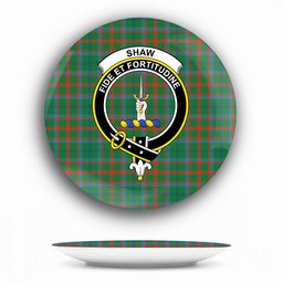 ScotsTee Shop Scottish Shaw of Tordarroch Hunting Ancient Crest Tartan Ceramic Plate