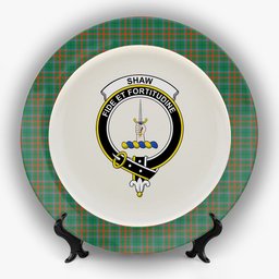 ScotsTee Shop Scottish Shaw of Tordarroch Hunting Ancient Crest Tartan Ceramic Plate