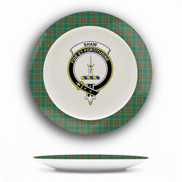 ScotsTee Shop Scottish Shaw of Tordarroch Hunting Ancient Crest Tartan Ceramic Plate