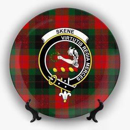 ScotsTee Shop Scottish Skene of Cromar Black Crest Tartan Ceramic Plate