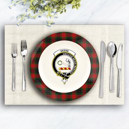 ScotsTee Shop Scottish Skene of Cromar Black Crest Tartan Ceramic Plate