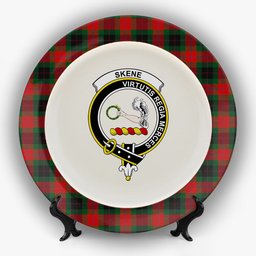 ScotsTee Shop Scottish Skene of Cromar Black Crest Tartan Ceramic Plate