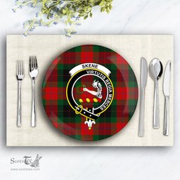ScotsTee Shop Scottish Skene of Cromar Black Crest Tartan Ceramic Plate