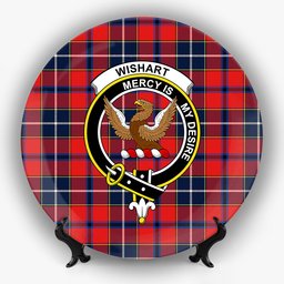 ScotsTee Shop Scottish Wishart Dress Modern Crest Tartan Ceramic Plate