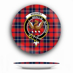 ScotsTee Shop Scottish Wishart Dress Modern Crest Tartan Ceramic Plate