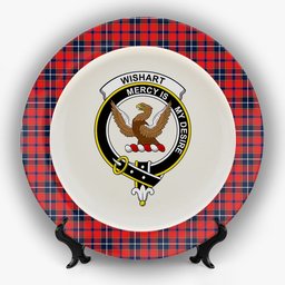 ScotsTee Shop Scottish Wishart Dress Modern Crest Tartan Ceramic Plate