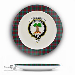 ScotsTee Shop Scottish Christie, Keith & Family Crest Tartan Ceramic Plate