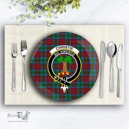 ScotsTee Shop Scottish Christie, Keith & Family Crest Tartan Ceramic Plate