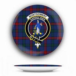 ScotsTee Shop Scottish Montgomery of Ayrshire Modern Crest Tartan Ceramic Plate
