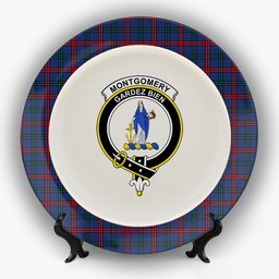 ScotsTee Shop Scottish Montgomery of Ayrshire Modern Crest Tartan Ceramic Plate