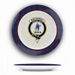 ScotsTee Shop Scottish Montgomery of Ayrshire Modern Crest Tartan Ceramic Plate