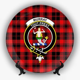 ScotsTee Shop Scottish Murray of Ochtertyre Modern Crest Tartan Ceramic Plate