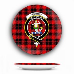 ScotsTee Shop Scottish Murray of Ochtertyre Modern Crest Tartan Ceramic Plate