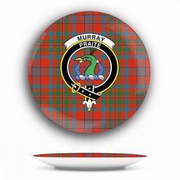 ScotsTee Shop Scottish Murray of Tullibardine Ancient Crest Tartan Ceramic Plate