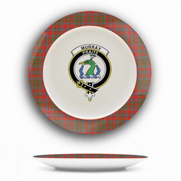 ScotsTee Shop Scottish Murray of Tullibardine Ancient Crest Tartan Ceramic Plate