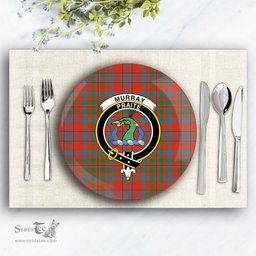 ScotsTee Shop Scottish Murray of Tullibardine Ancient Crest Tartan Ceramic Plate