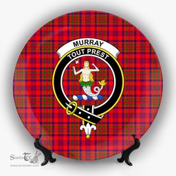 ScotsTee Shop Scottish Murray of Tulloch Modern Crest Tartan Ceramic Plate