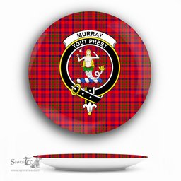 ScotsTee Shop Scottish Murray of Tulloch Modern Crest Tartan Ceramic Plate