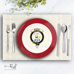 ScotsTee Shop Scottish Murray of Tulloch Modern Crest Tartan Ceramic Plate
