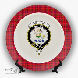 ScotsTee Shop Scottish Murray of Tulloch Modern Crest Tartan Ceramic Plate