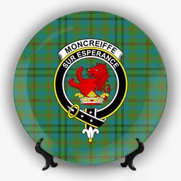 ScotsTee Shop Scottish Moncreiffe of Atholl Ancient Crest Tartan Ceramic Plate