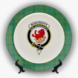 ScotsTee Shop Scottish Moncreiffe of Atholl Ancient Crest Tartan Ceramic Plate