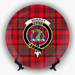 ScotsTee Shop Scottish Murray of Tullibardine Modern Crest Tartan Ceramic Plate