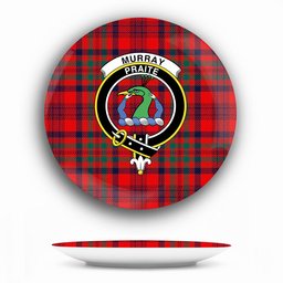 ScotsTee Shop Scottish Murray of Tullibardine Modern Crest Tartan Ceramic Plate