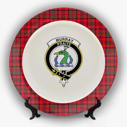 ScotsTee Shop Scottish Murray of Tullibardine Modern Crest Tartan Ceramic Plate