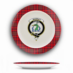 ScotsTee Shop Scottish Murray of Tullibardine Modern Crest Tartan Ceramic Plate