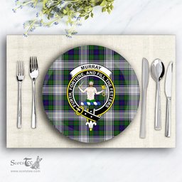 ScotsTee Shop Scottish Murray of Atholl Dress Crest Tartan Ceramic Plate