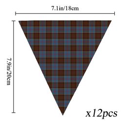 ScotsTee Shop Scottish Anderson MacGregor Hastie 3 Tartan Triangle Flags Tartan Bunting, Pennants (12pcs)