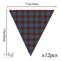 ScotsTee Shop Scottish Anderson MacGregor Hastie 1 Tartan Triangle Flags Tartan Bunting, Pennants (12pcs)
