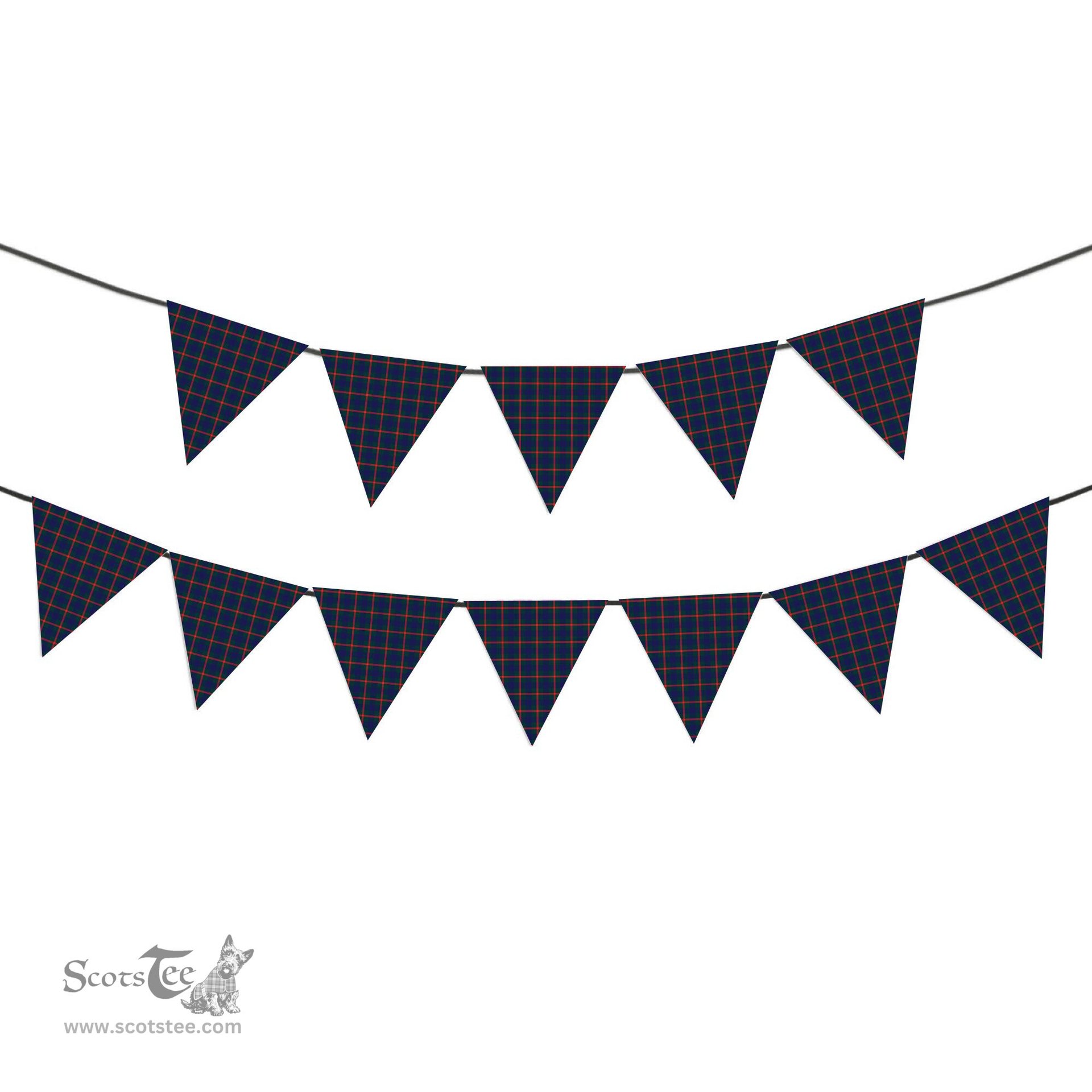ScotsTee Shop Scottish Agnew Modern Tartan Triangle Flags Tartan Bunting, Pennants (12pcs)