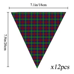 ScotsTee Shop Scottish Akins Tartan Triangle Flags Tartan Bunting, Pennants (12pcs)