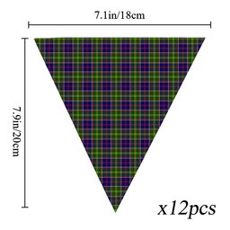 ScotsTee Shop Scottish Ayrshire Tartan Triangle Flags Tartan Bunting, Pennants (12pcs)