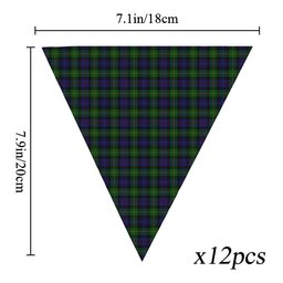 ScotsTee Shop Scottish Baillie (Fencibles) Tartan Triangle Flags Tartan Bunting, Pennants (12pcs)