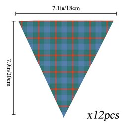 ScotsTee Shop Scottish Agnew Ancient Tartan Triangle Flags Tartan Bunting, Pennants (12pcs)