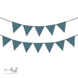 ScotsTee Shop Scottish Agnew Ancient Tartan Triangle Flags Tartan Bunting, Pennants (12pcs)