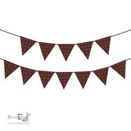 ScotsTee Shop Scottish Ainslie Modern Tartan Triangle Flags Tartan Bunting, Pennants (12pcs)
