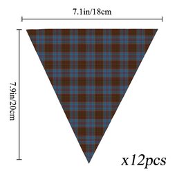 ScotsTee Shop Scottish Anderson MacGregor Hastie 4 Tartan Triangle Flags Tartan Bunting, Pennants (12pcs)