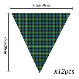 ScotsTee Shop Scottish Baillie of Polkemmet Ancient Tartan Triangle Flags Tartan Bunting, Pennants (12pcs)