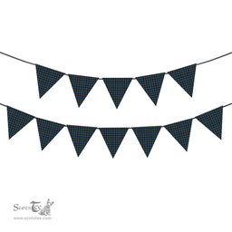 ScotsTee Shop Scottish Blanton Dress Tartan Triangle Flags Tartan Bunting, Pennants (12pcs)