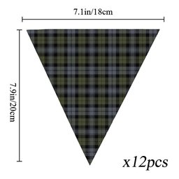 ScotsTee Shop Scottish Black Watch Large Sett Ancient Tartan Triangle Flags Tartan Bunting, Pennants (12pcs)
