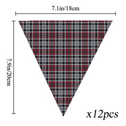 ScotsTee Shop Scottish Borthwick Dress Modern Tartan Triangle Flags Tartan Bunting, Pennants (12pcs)